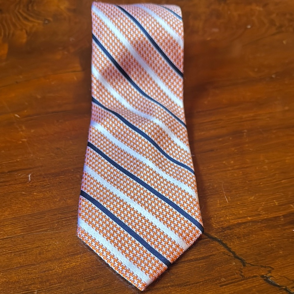 Hanes Orange and White Striped Tie Accessories